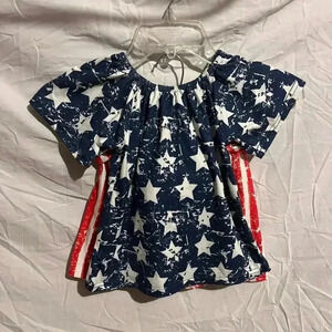 Toddler Girls Patriotic American Flag Outfit 4T